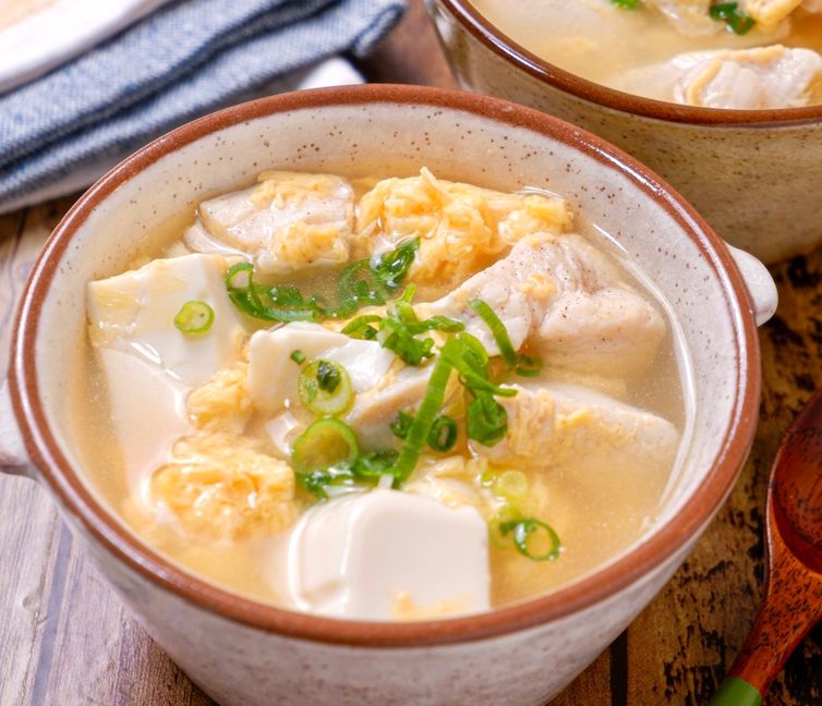 Tofu and Egg Chicken Soup