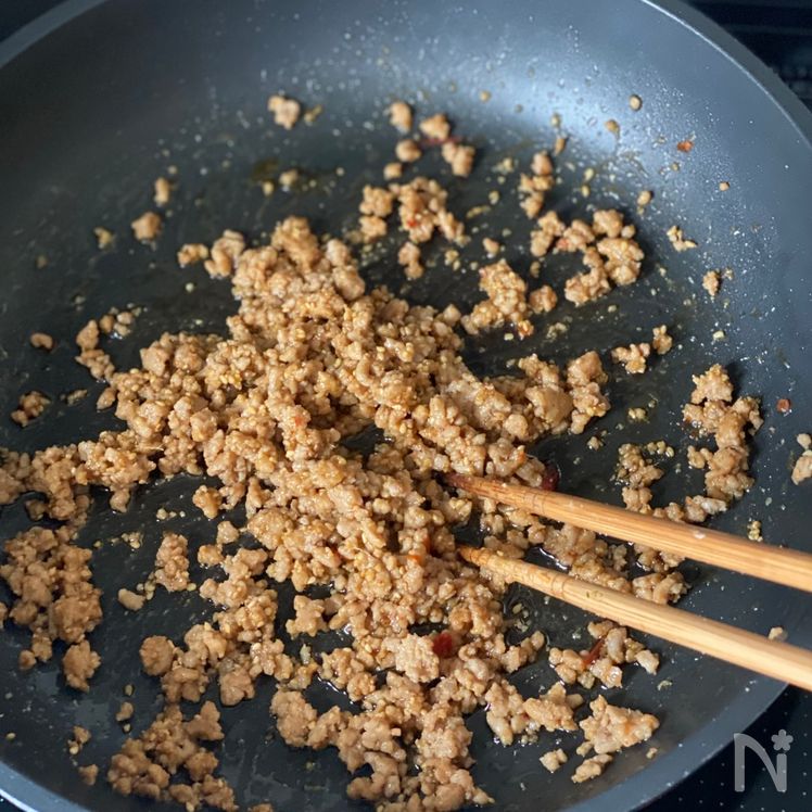Spicy Glass Noodle Salad with Ground Pork (Tantan-Style Harusame Salad) Process3