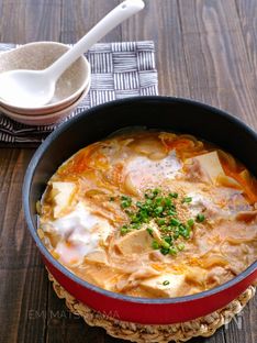 Savory Miso-Simmered Pork and Tofu with Egg