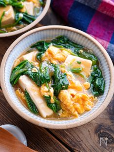 Warm and Comforting Tofu with Spinach and Fluffy Eggs