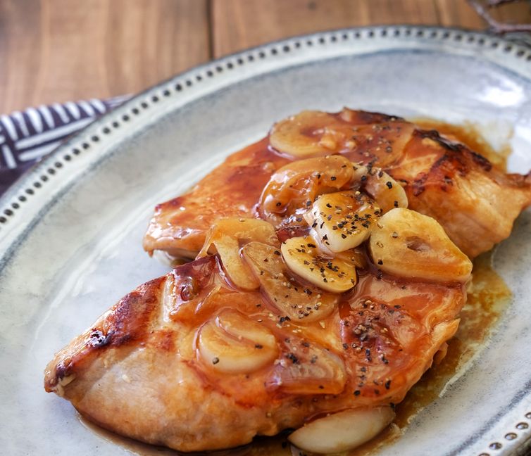 Garlic Swordfish Steak with Oyster-Butter Teriyaki Glaze