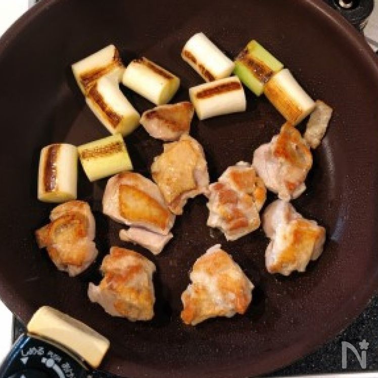 Skillet "Negima" Yakitori Chicken with Sweet Soy Sauce Glaze Process1