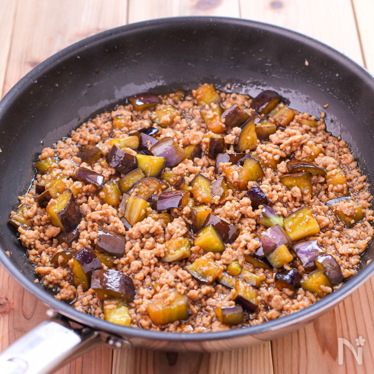 Sweet & Savory Ground Pork and Eggplant Rice Bowl Process4