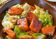 Salmon and Cabbage with Garlic Butter Soy Sauce