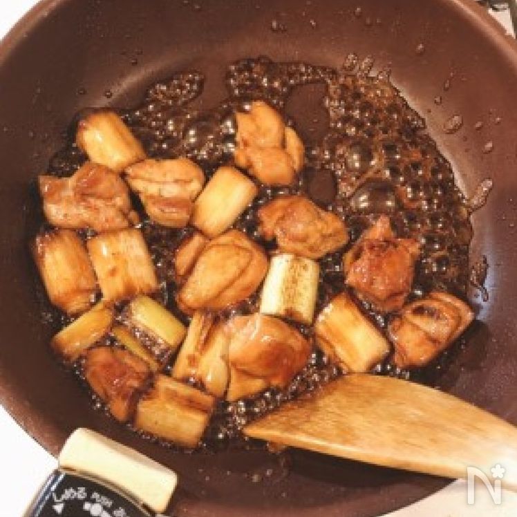 Skillet "Negima" Yakitori Chicken with Sweet Soy Sauce Glaze Process2