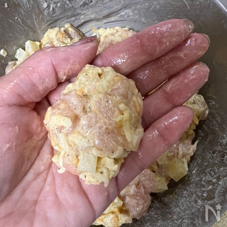 Potato and Cheese Curry Chicken Nuggets Process3