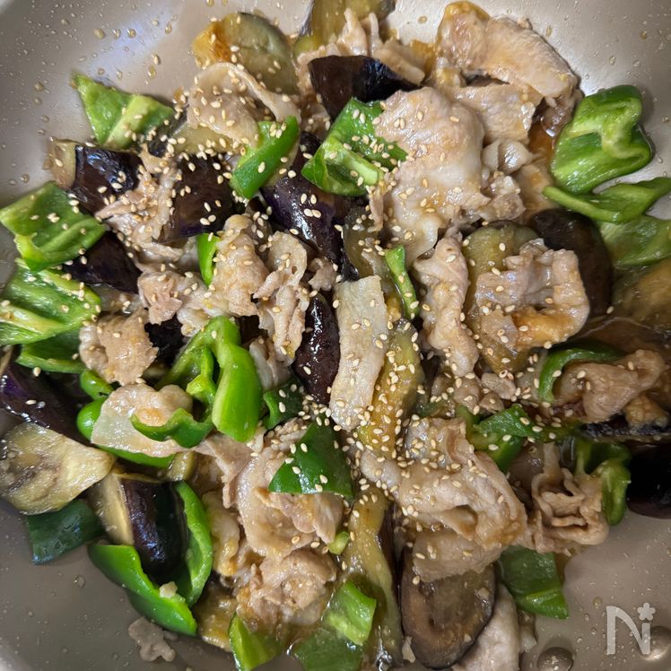 Pork, Eggplant, and Green Pepper Miso Stir-Fry Process4