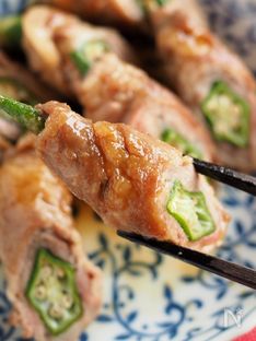 Crispy and Silky Pork-Wrapped Okra