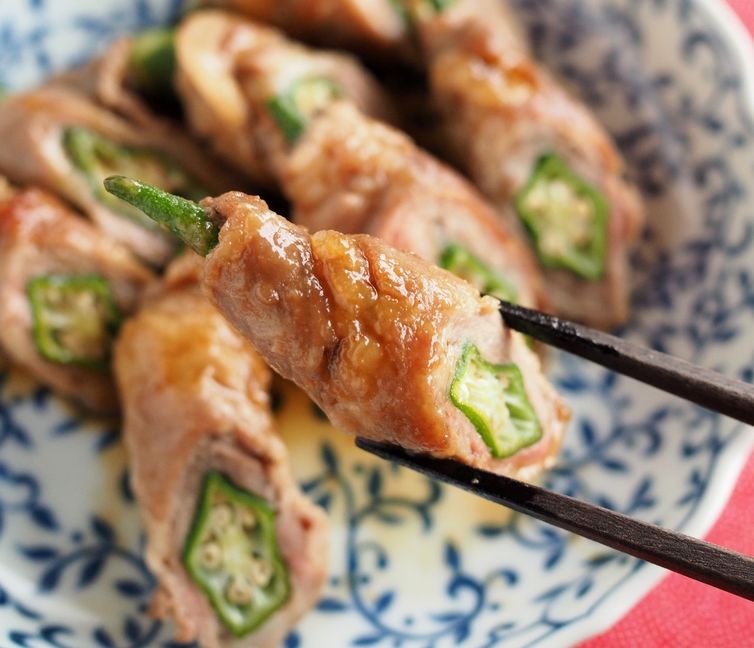 Crispy and Silky Pork-Wrapped Okra