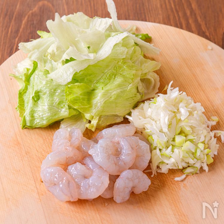 Shrimp and Lettuce Fried Rice Process1