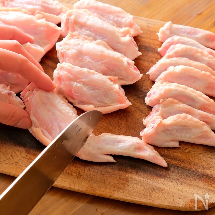 Sweet and Spicy Chicken Wings (Te-ba Karaage, 手羽唐揚げ) Process1