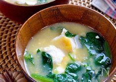 Spinach and Poached Egg Miso Soup