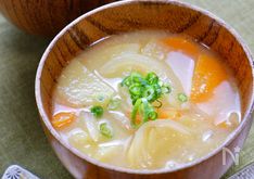 Miso Soup with Potatoes, Carrots, and Onions