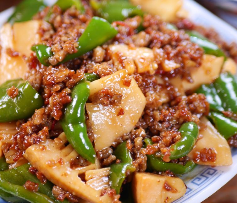 Savory Miso Stir-Fry with Bamboo Shoots, Pork & Bell Peppers