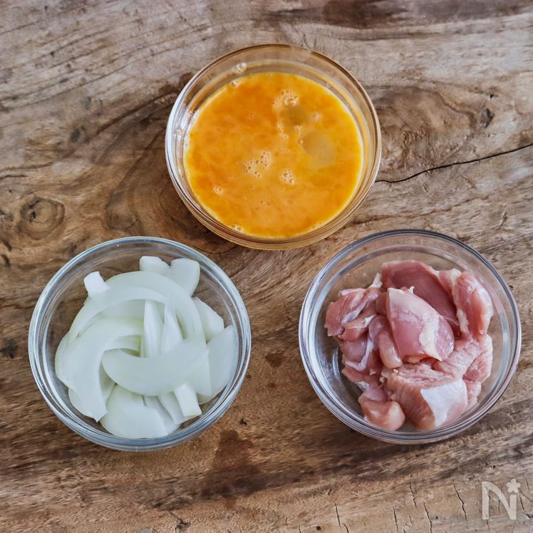 Chicken and Egg Oyakodon Rice Bowl Process1