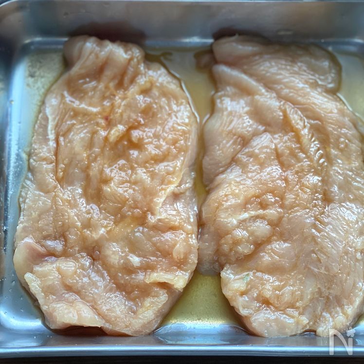 Crispy Chicken Tatsuta with Homemade Caesar Dressing Process1