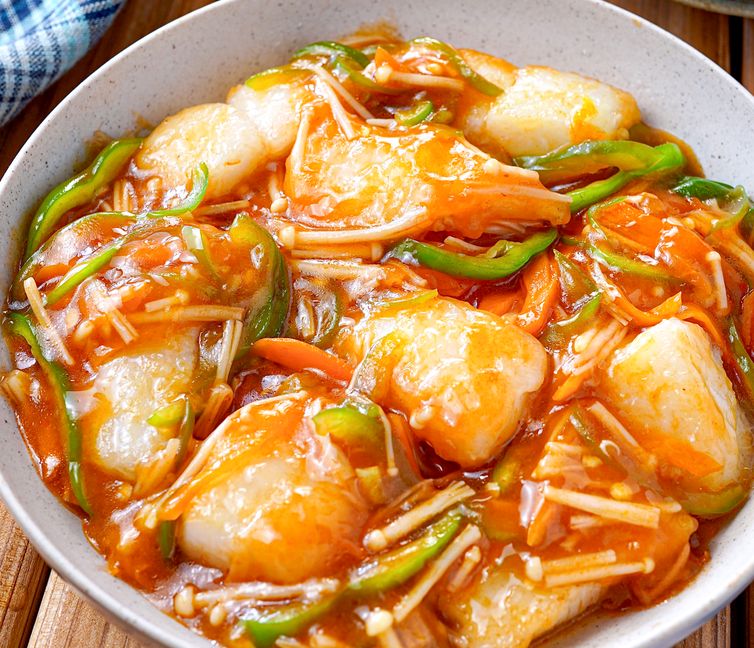 White Fish in a Sweet and Sour Ketchup Sauce