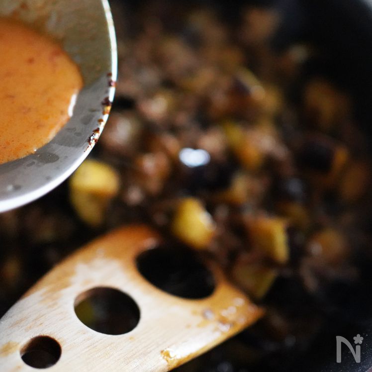 Miso-Style Eggplant and Ground Meat Bowl (Mapo Nasu Donburi) Process4