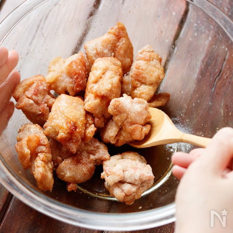 Glazed Fried Chicken (Tare Kara) Process5