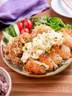 Crispy Salmon and Maitake Fritters with Simple Tartar Sauce