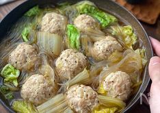 Fluffy Chicken Meatball and Napa Cabbage Vermicelli Soup