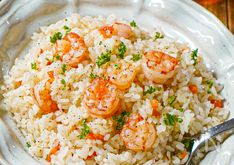 Easy Rice Cooker Garlic Shrimp Pilaf