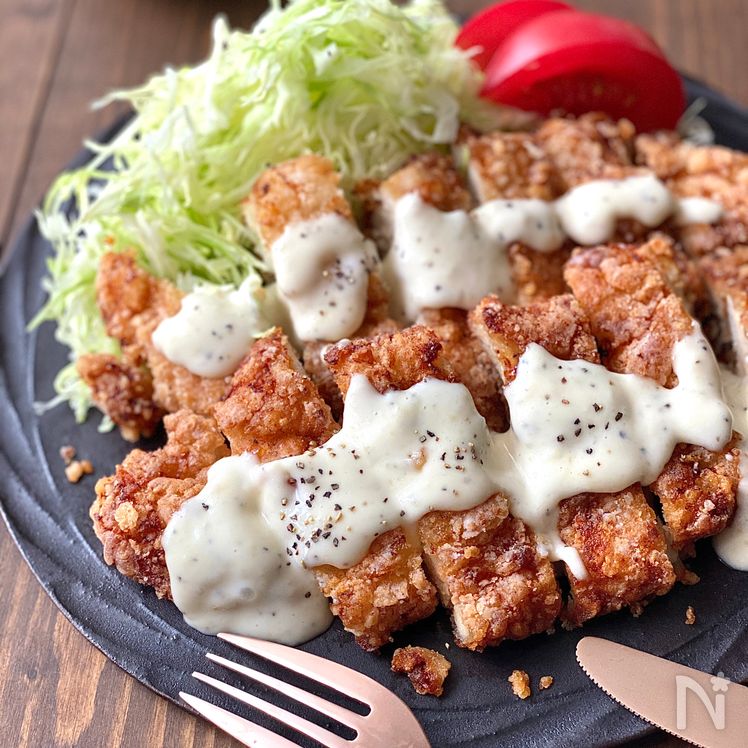 Crispy Chicken Tatsuta with Homemade Caesar Dressing Process5