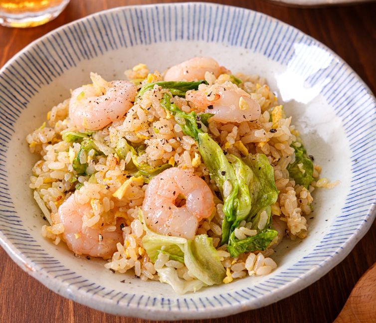Shrimp and Lettuce Fried Rice