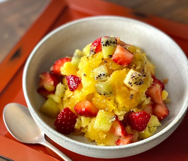 Fruit Kinton (Mashed Sweet Potatoes with Fruit)