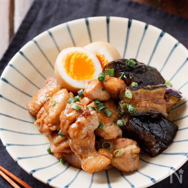 Chicken and Eggplant Simmered in Sweet and Savory Teriyaki Sauce Process5